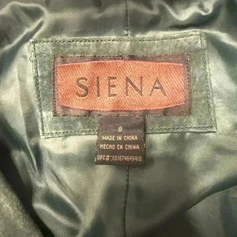 Women’s Sienna 100% Leather Blazer with lining in green size 8 EUC - Picture 7 of 9